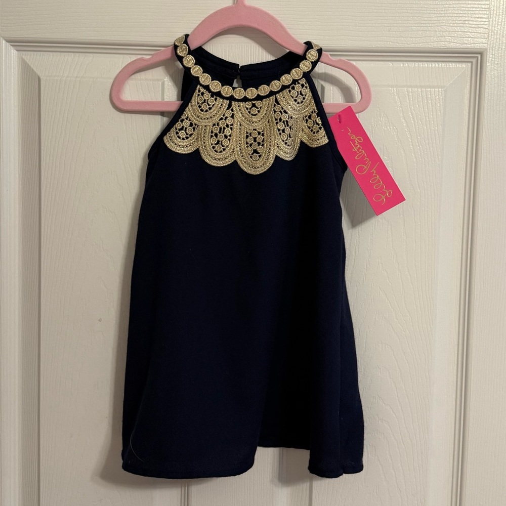 NWT Lilly Pulitzer Mini Pearl Shift in True Navy Girls Size 2